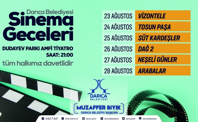 Darıca'da Sinema Geceleri Başlıyor