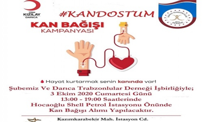 Darıca'da Trabzonlulardan 'Kan Dostum” kampanyası