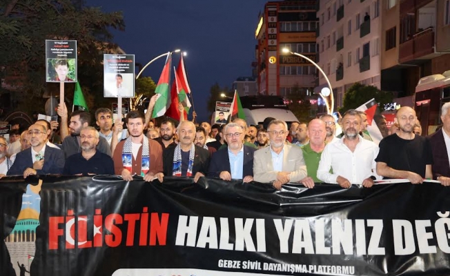 Gebzelilerden Gazzeye destek yürüyüşü