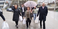 İYİ Partili Yüksel Ercan’ı sağanak yağışta durduramadı